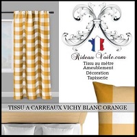 Tissu d'ameublement impression textile motif carreaux vichy