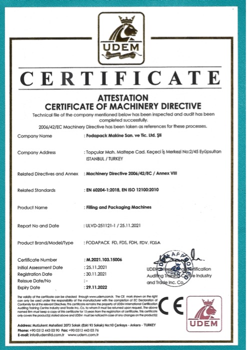 CE Certificate 