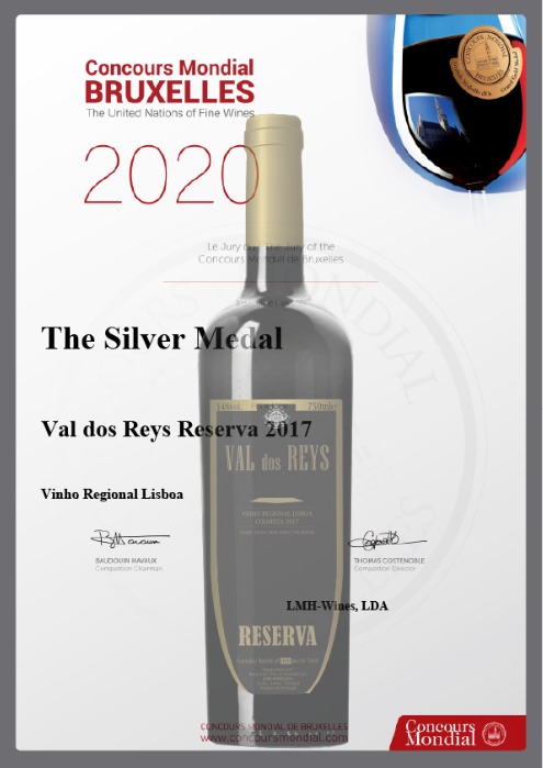 Val dos Reys Reserva 2017 premiado em Bruxelas